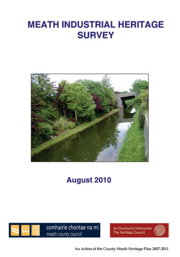 Cover of Meath Industrial Heritage Survey document showing a photograph of a leafy canal