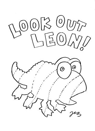 Look out Leon Colouring Page