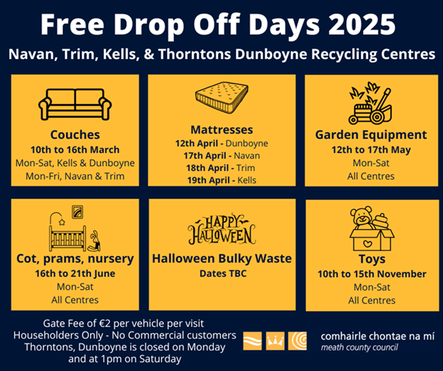 Free drop off days 2025