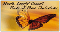 Meath County Council Pride of Place Logo featuring a butterfly