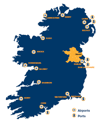 How to get here map of Meath's location in ireland