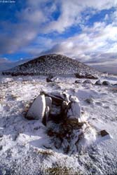 Loughcrew cairn covered in snow