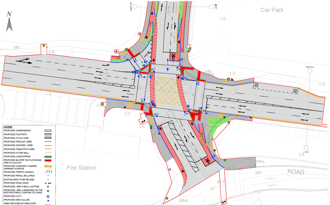 map of proposed road closures fire station junction, navan