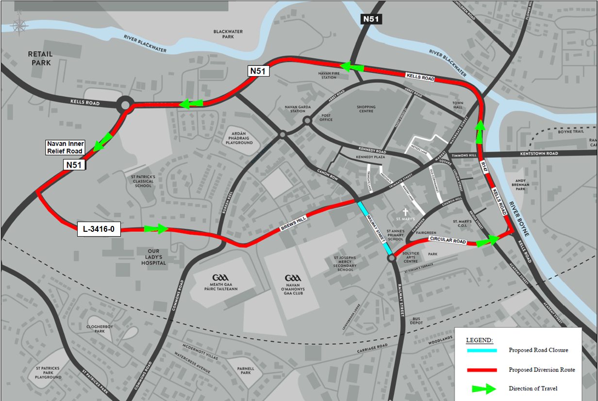 Railway Street - Diversion Route Map