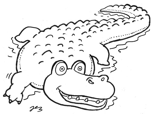 Crocodile Colouring Page