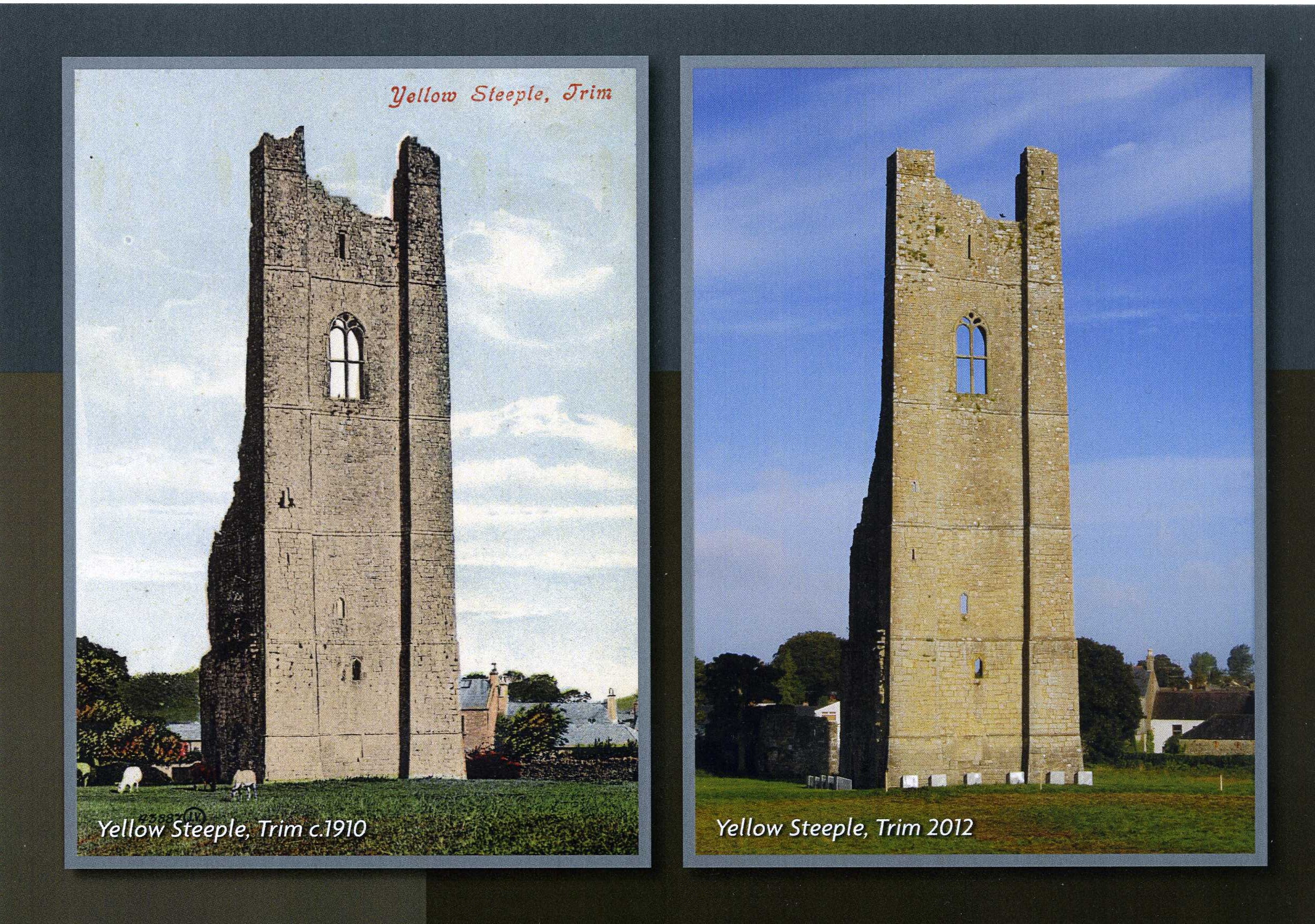 then and now yellow steeple trim