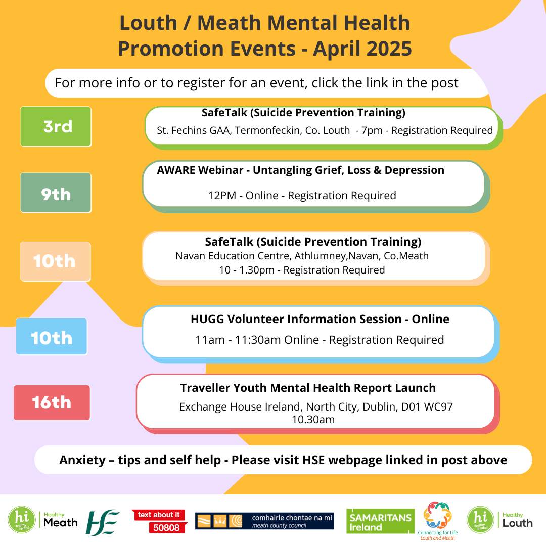 April Louth Meath Mental Health Calendar