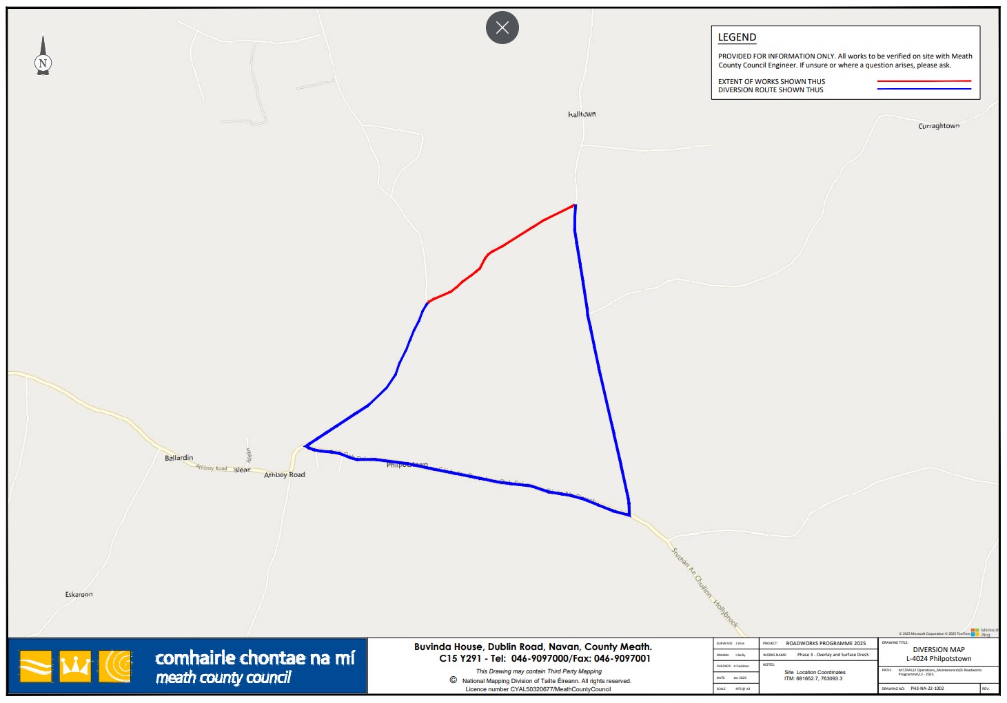 Diversion Route Map_L-4024 Philpotstown