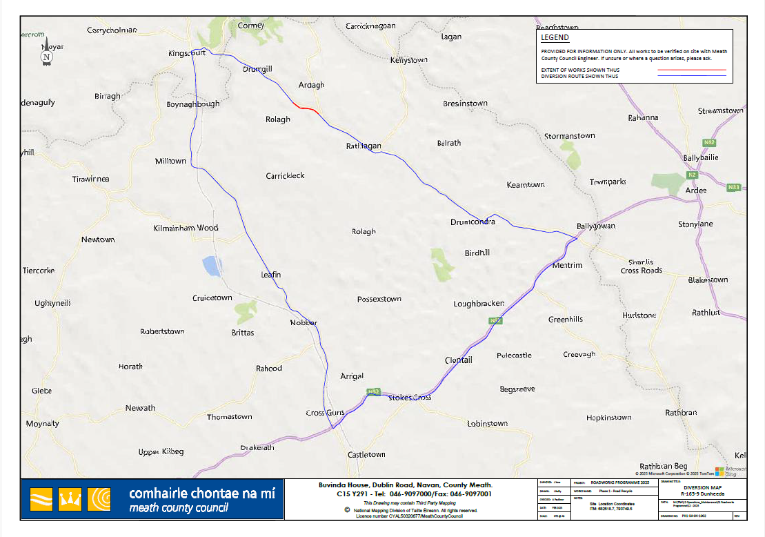 Diversion Route Map_R-165 Dunheeda