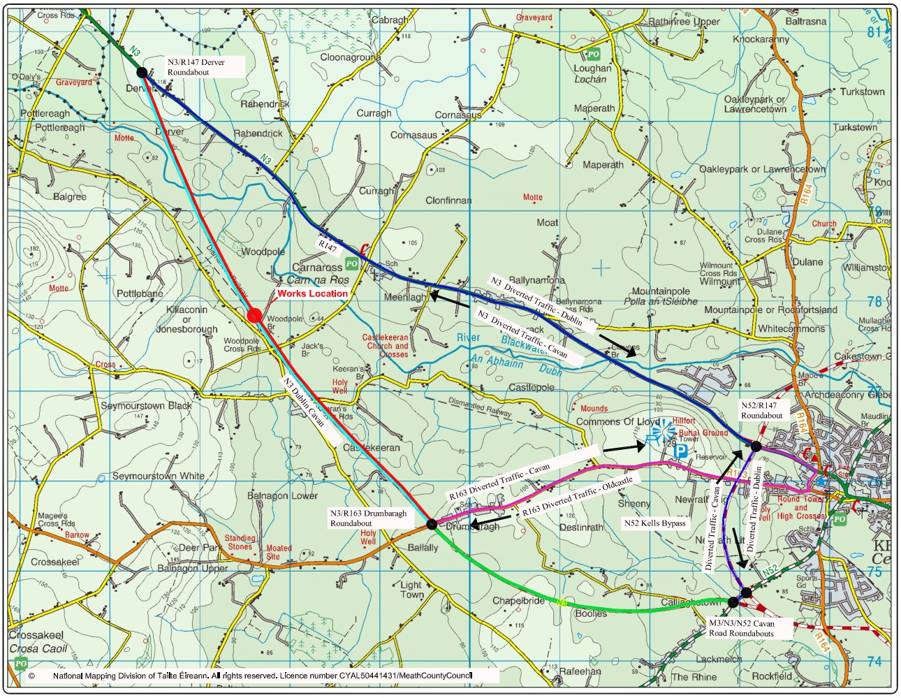 N3 2+2 Closure Diversion Routes - MCC - Aug 2025