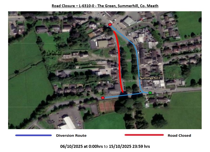 Diversion Route Map - L-6310-0 The Green, Summerhill