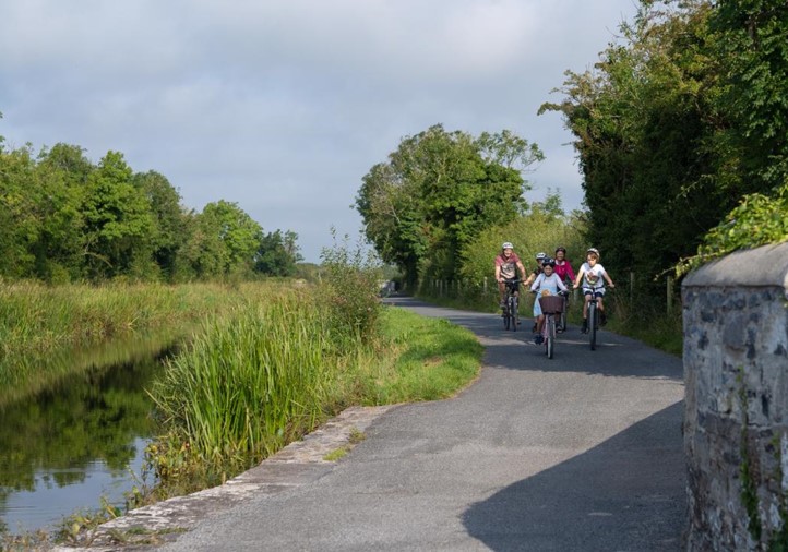 Family Cycling along Canal Greenway