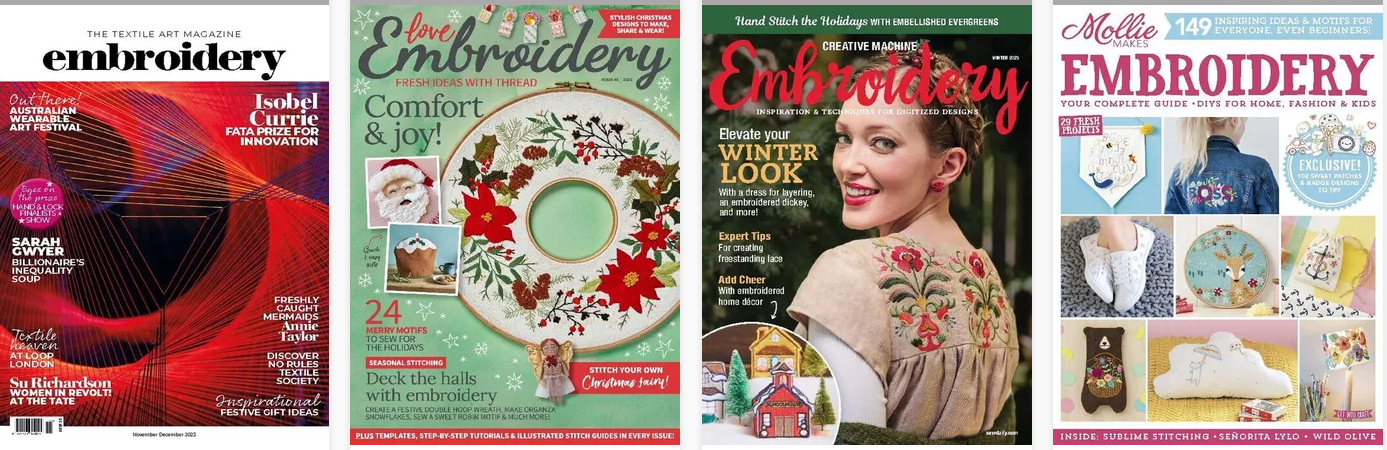Embroidery Magazine covers