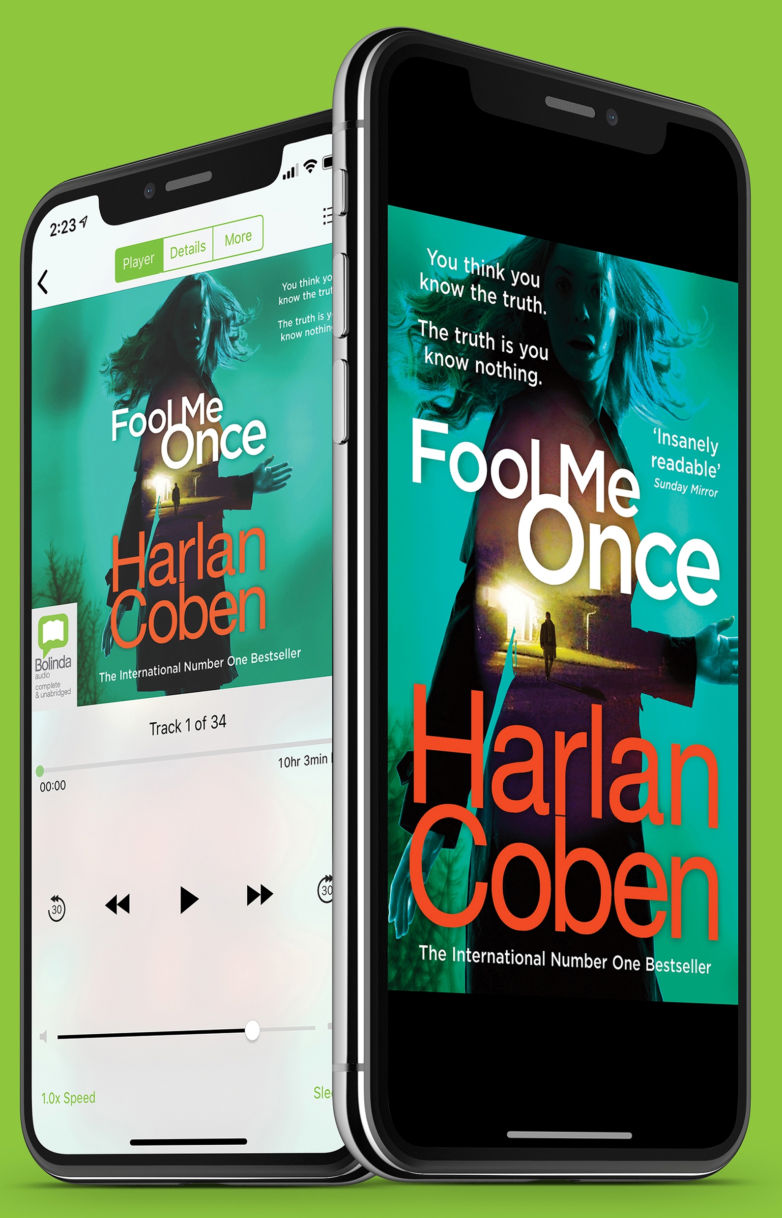 Fool Me Once Book Cover on Phone