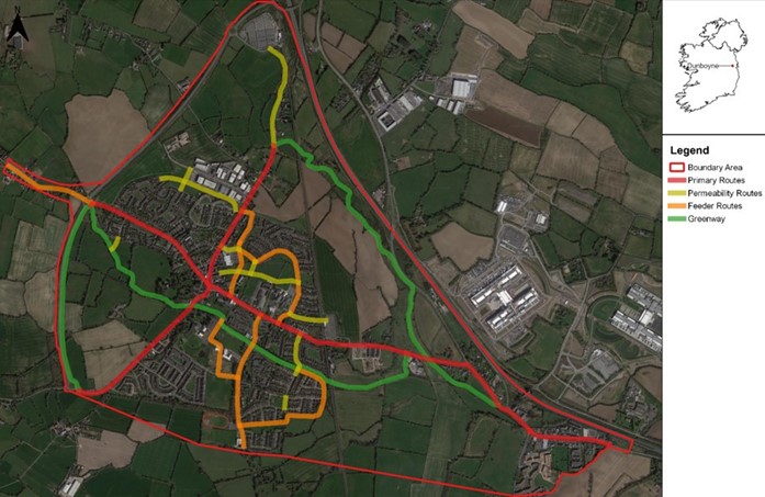 Dunboyne and Clonee Pedestrian and Cycle Network Map