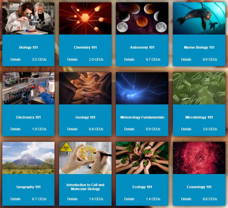 Science Courses on Universal Class