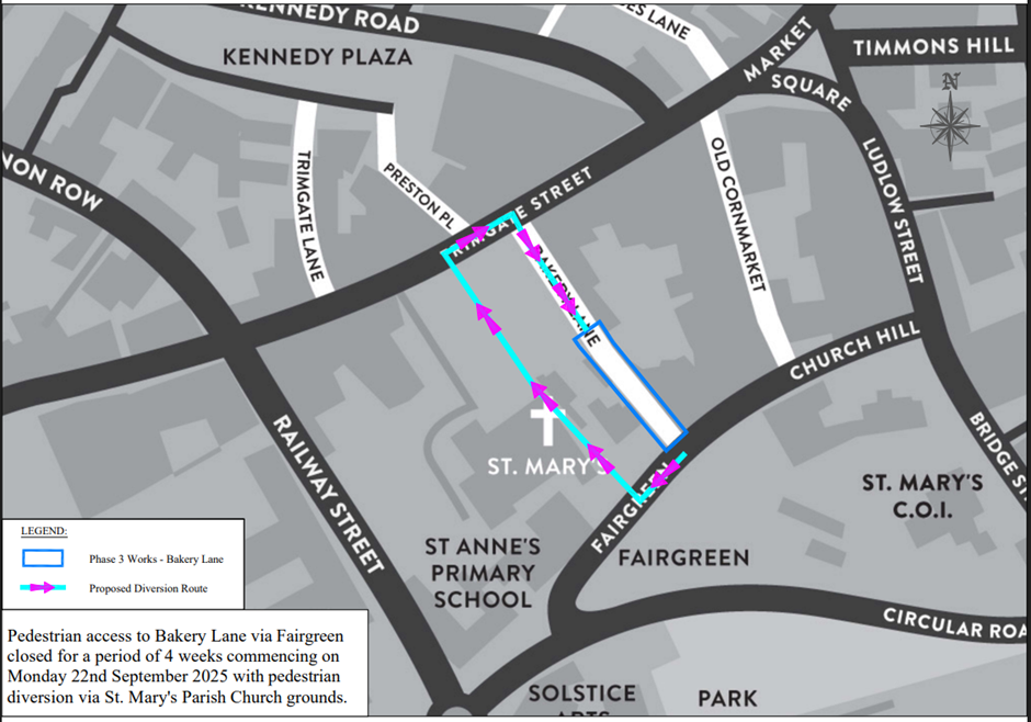 Map 3 – Phase 3 Works Bakery Lane