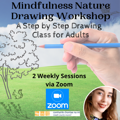 Mindfulness nature drawing workshop poster