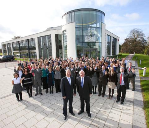 business group outside office