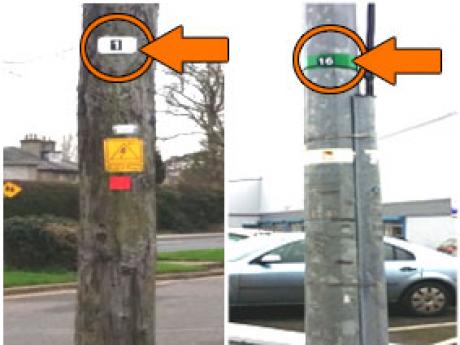 Light pole identification number position