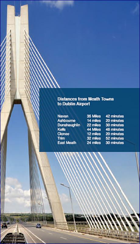 Distances from Meath towns to Dublin airport