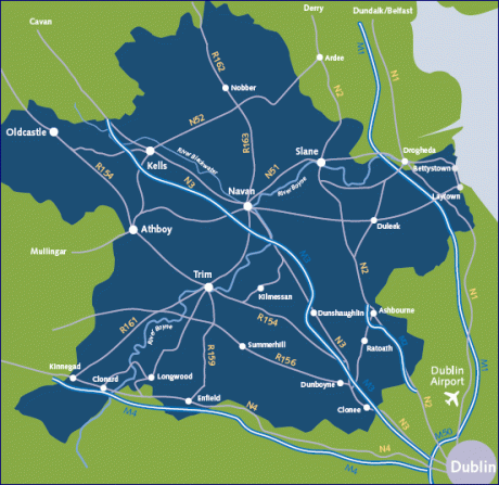 map of transport routes in meath