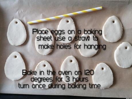 Salt Dough Eggs on Baking Tray