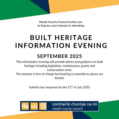 Expression of Interest- Built Heritage Information Evening 2025