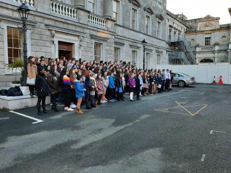 Gathered outside the Dail