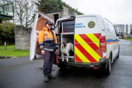 Meath Volunteer Handler Karen Kelly and her Victim Recovery Dog, Rossi